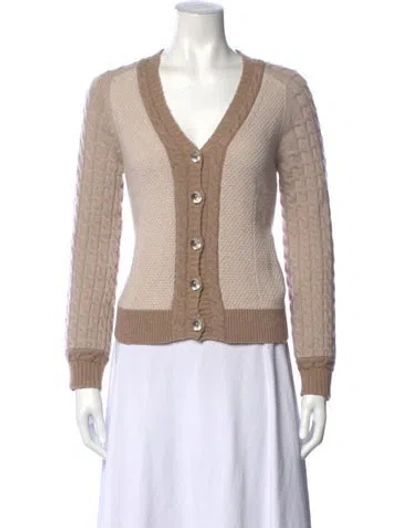 Pre-owned Rochas V-neck Sweater In Neutrals