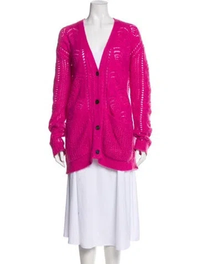 Pre-owned Rochas V-neck Sweater In Pink