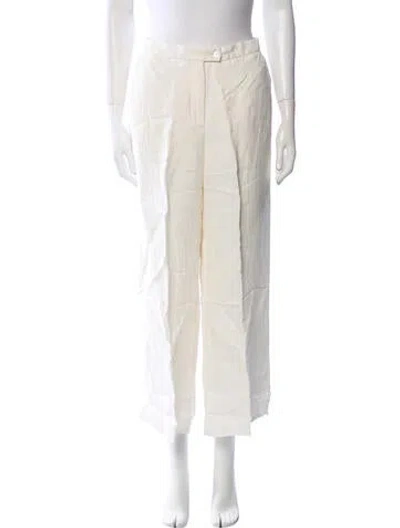 Pre-owned Rochas Wide Leg Pants In Neutral