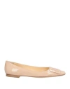 Rochas Woman Ballet Flats Sand Size 8 Goat Skin In Pink