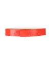 Rochas Woman Belt Coral Size 4 Calfskin In Red