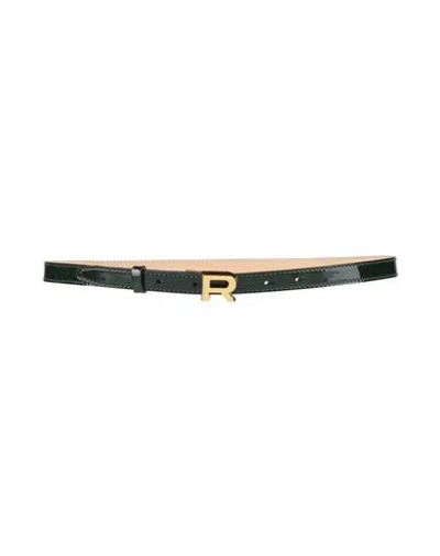 Rochas Woman Belt Dark Green Size 4 Calfskin