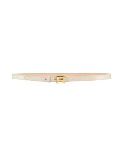 Rochas Woman Belt Ivory Size 4 Calfskin In White