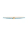 Rochas Woman Belt Sky Blue Size 4 Calfskin In Blue