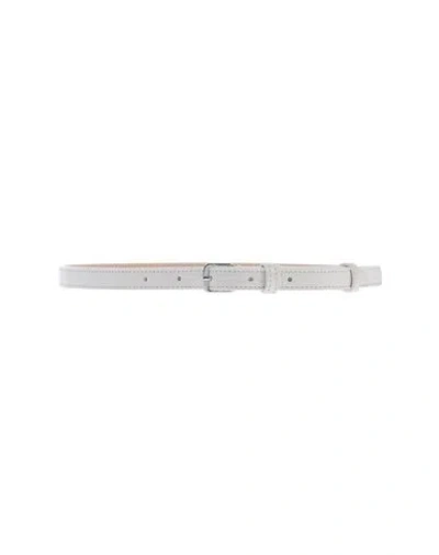 Rochas Woman Belt White Size 2 Soft Leather