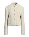 Rochas Woman Jacket Cream Size 8 Virgin Wool, Wool, Mohair Wool, Polyamide In White