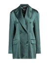 Rochas Woman Blazer Dark Green Size 6 Acetate, Rayon In Green