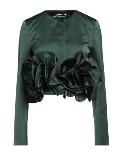 Rochas Woman Blazer Dark Green Size 6 Polyester