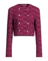 Rochas Woman Blazer Fuchsia Size 10 Virgin Wool In Pink