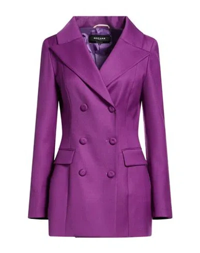 Rochas Woman Blazer Mauve Size 4 Virgin Wool, Polyamide, Elastane In Purple