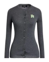 Rochas Woman Cardigan Charcoal Size L Virgin Wool In Gray