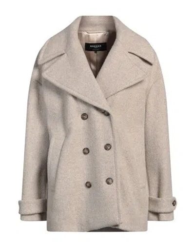 Rochas Woman Coat Beige Size 4 Alpaca Wool, Polyamide, Virgin Wool