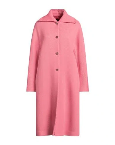 Rochas Woman Coat Pink Size 4 Virgin Wool
