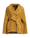 Rochas Woman Jacket Mustard Size 2 Alpaca Wool, Polyamide, Virgin Wool In Yellow