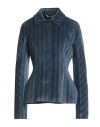 Rochas Woman Jacket Slate Blue Size 4 Viscose, Virgin Wool, Cotton, Elastane