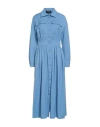 Rochas Woman Maxi Dress Light Blue Size 4 Virgin Wool In Multi