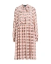 Rochas Woman Midi Dress Beige Size 4 Silk In Pattern