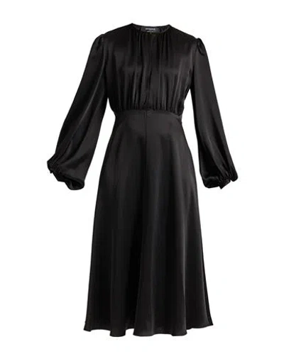 Rochas Woman Midi Dress Black Size 6 Acetate, Rayon