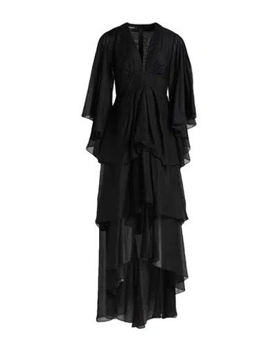 Rochas Woman Midi Dress Black Size 6 Cotton, Silk
