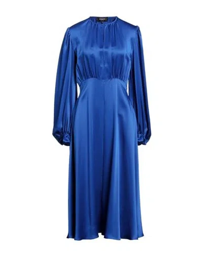 Rochas Woman Midi Dress Bright Blue Size 8 Acetate, Rayon