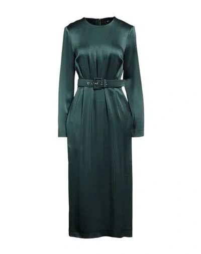 Rochas Woman Midi Dress Dark Green Size 6 Acetate, Viscose