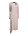 Rochas Woman Midi Dress Light Pink Size 4 Viscose, Polyamide In Pink
