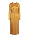 Rochas Woman Midi Dress Ocher Size 6 Acetate, Viscose In Yellow