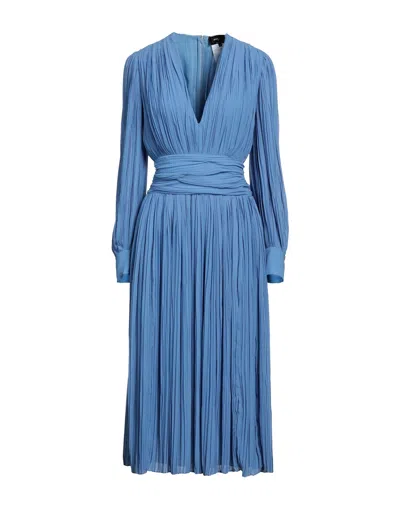ROCHAS ROCHAS WOMAN MIDI DRESS PASTEL BLUE SIZE 10 POLYESTER