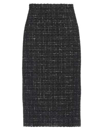 Rochas Woman Midi Skirt Black Size 8 Polyester, Acrylic, Cotton, Metal