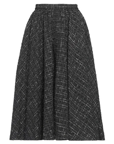 Rochas Woman Midi Skirt Black Size 6 Polyester, Acrylic, Cotton, Metal