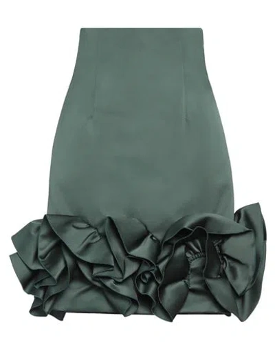 Rochas Woman Midi Skirt Dark Green Size 6 Polyester