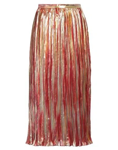 Rochas Woman Midi Skirt Orange Size 10 Polyester