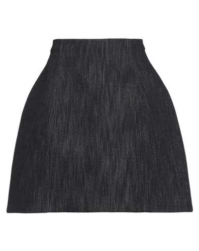 Rochas Woman Mini Skirt Blue Size 8 Cotton In Black