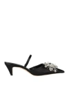 Rochas Woman Mules & Clogs Black Size 6.5 Textile Fibers In Black