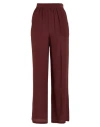 Rochas Woman Pants Brown Size 4 Silk In Burgundy