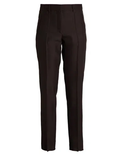 Rochas Woman Pants Dark Brown Size 8 Virgin Wool, Silk