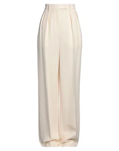 Rochas Woman Pants Ivory Size 8 Silk In White