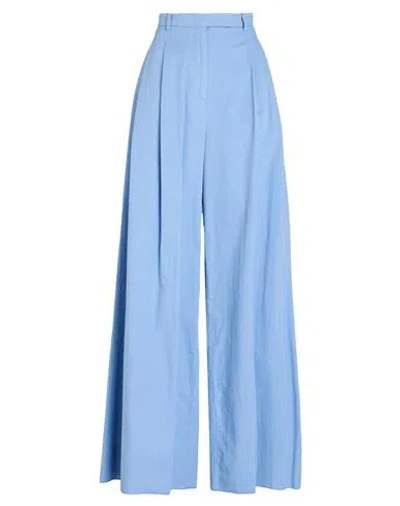 Rochas Woman Pants Light Blue Size 6 Cotton, Linen