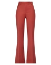 Rochas Woman Pants Rust Size 10 Virgin Wool, Polyamide, Elastane In Red