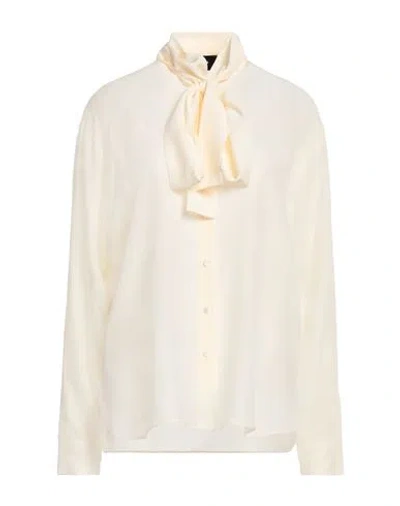 Rochas Woman Shirt Cream Size 8 Silk In White