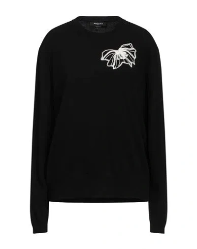 Rochas Woman Sweater Black Size L Virgin Wool, Cashmere