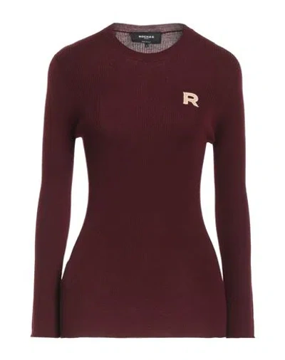 Rochas Woman Sweater Burgundy Size L Virgin Wool In Red