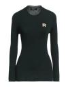 Rochas Woman Sweater Dark Green Size L Virgin Wool