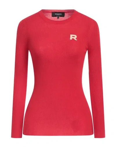 Rochas Woman Sweater Red Size M Virgin Wool In Red