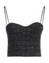 ROCHAS ROCHAS WOMAN TOP BLACK SIZE 6 POLYESTER, ACRYLIC, COTTON, METAL