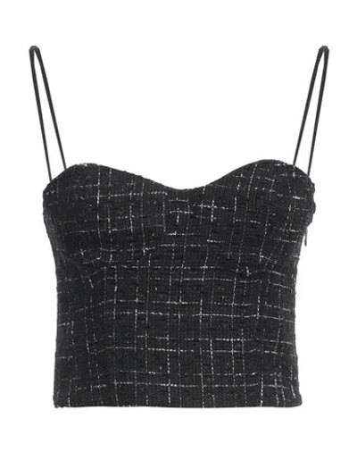 Rochas Woman Top Black Size 6 Polyester, Acrylic, Cotton, Metal