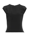 Rochas Woman Top Black Size 8 Acetate, Silk In Black