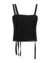 Rochas Woman Top Black Size 8 Silk In Black