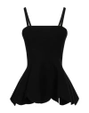 Rochas Woman Top Black Size L Viscose, Polyester, Polyamide, Elastane