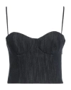Rochas Woman Top Blue Size 6 Cotton, Wool, Silk In Blue